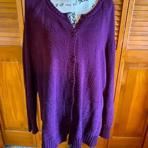 Dark plum cardigan sweater